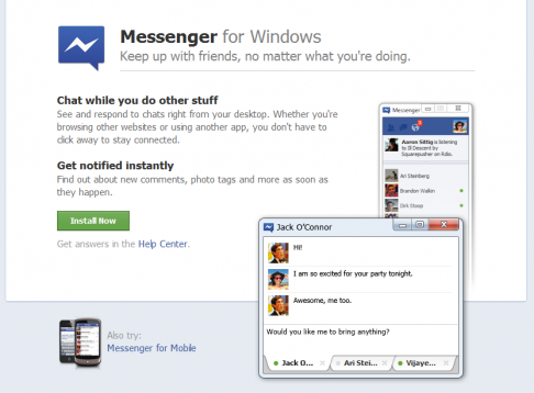 You are currently viewing Facebook Messenger for Windows