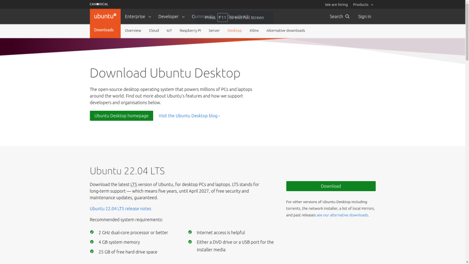 Ubuntu Desktop Installation