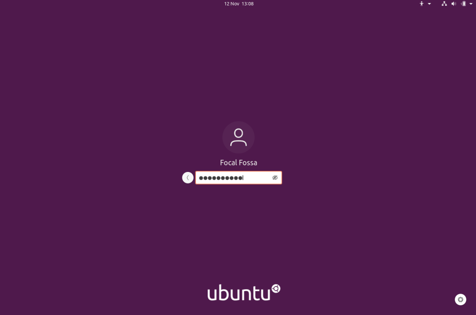 ubuntu password screen